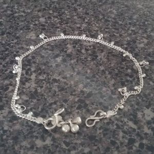 Sterling Silver Ankle bracelet 10.5" adjustable ♥